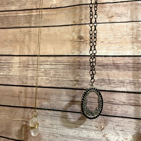 Long Statement Necklaces Bundle - Sparkly Geodes, Druzy, Gemstone, Crystal - Picture 4 of 16